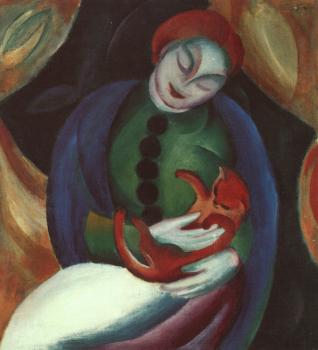 Franz Marc : Girl with Cat II